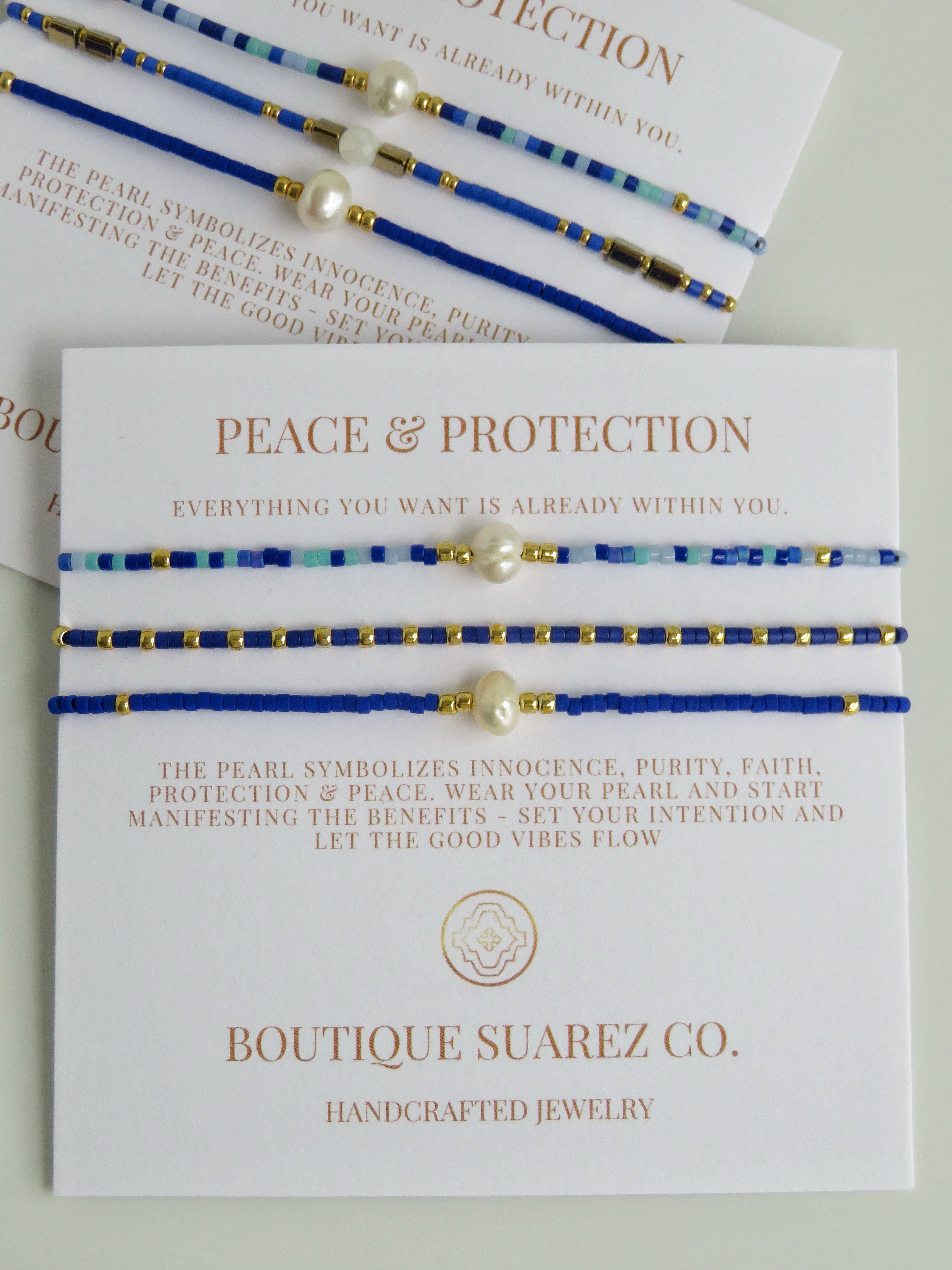 Boutique Suarez Co. - Wholesale Jewelry Set - Peace & Protection - Pearl Bracelet Stacks12