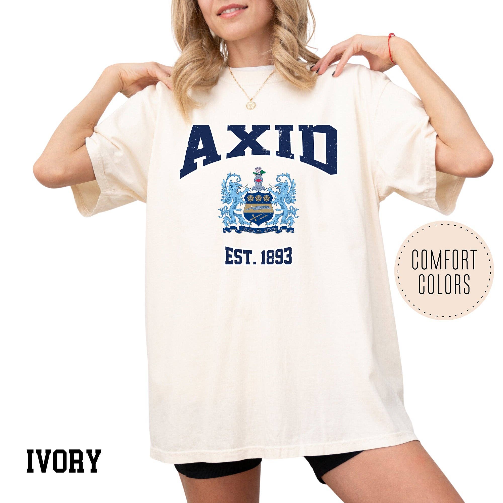 Kite and Crest - Vendita all'ingrosso Maglietta serigrafata - Donna - Maglietta della confraternita Legacy Luxe Comfort Colors8