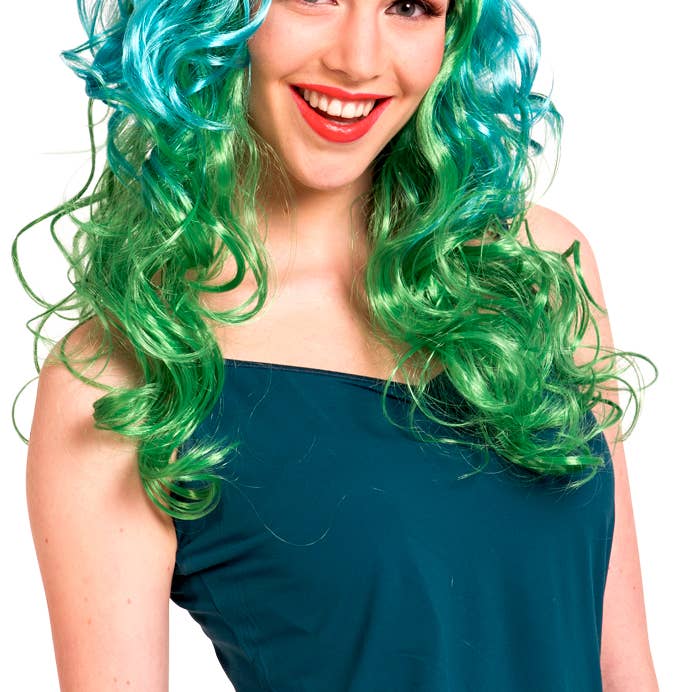 Neon Green Wig with Curls for wholesale by Folat BV