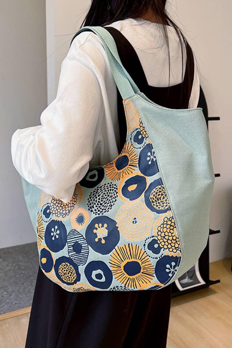 ACCITY - Wholesale Shoulder Bag - Women's - MODERN PATTERNED CASUAL CANVAS SHOULDER BAG_CWAB051112