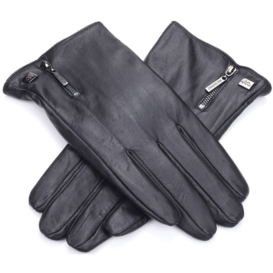 Mio Marino - Wholesale Gloves - Men's - Half Zipper Leather Gloves5