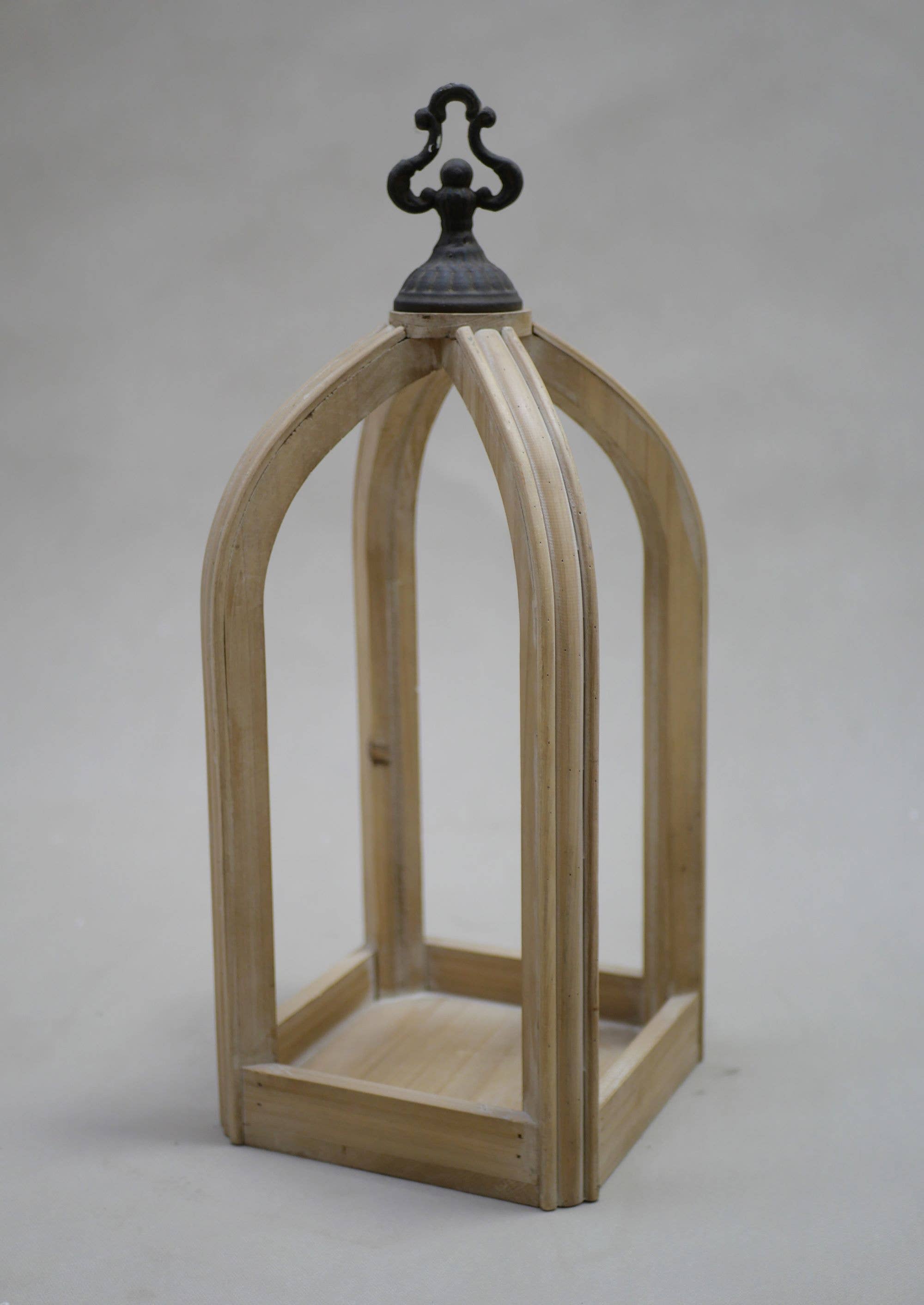 The Light Garden Collection - Wholesale Lantern - Wooden Open Lantern 8x20.5" Sm