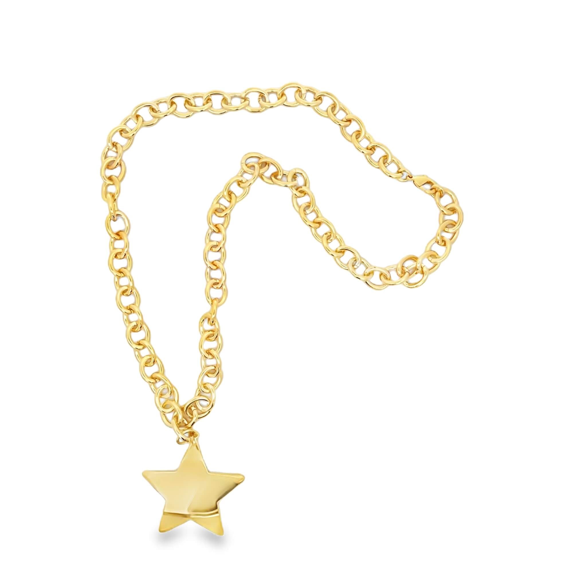 MIA Jewelry - Wholesale Pendant/Charm Necklace - Chunky Rolo Chain Large Star Pendant Necklace (H250A/I433A)0