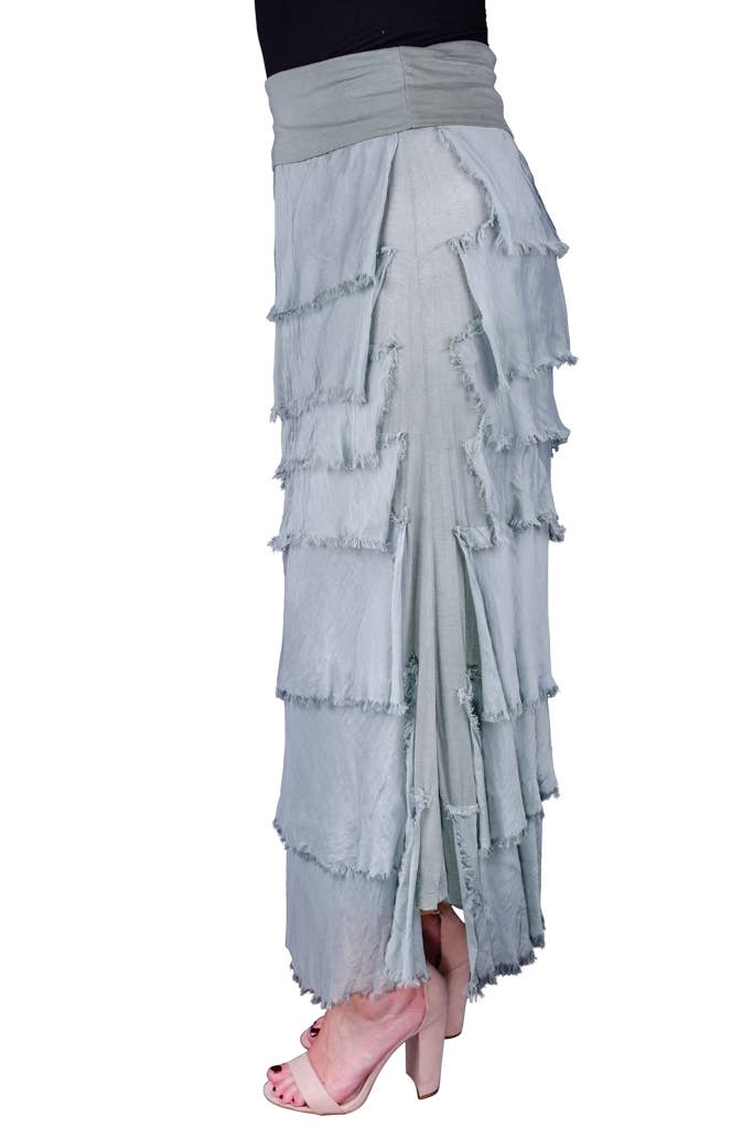 TINA Stephens Italy/Tees By Tina - Wholesale Skirt - Women's - Elisa Silk Ruffle Skirt (SL201)2