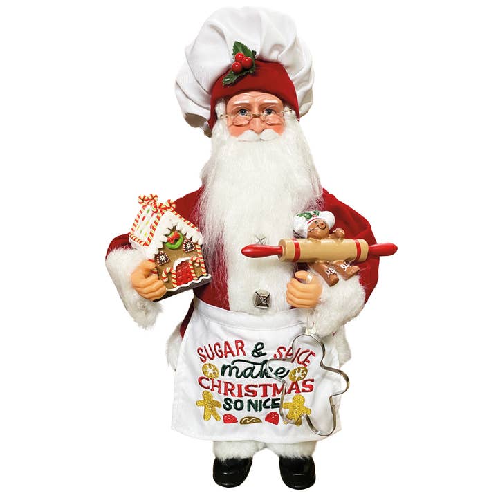 Santa’s Workshop Inc. - Vente Décoration de Noël - Père Noël Sugar & Spice, 15 pouces