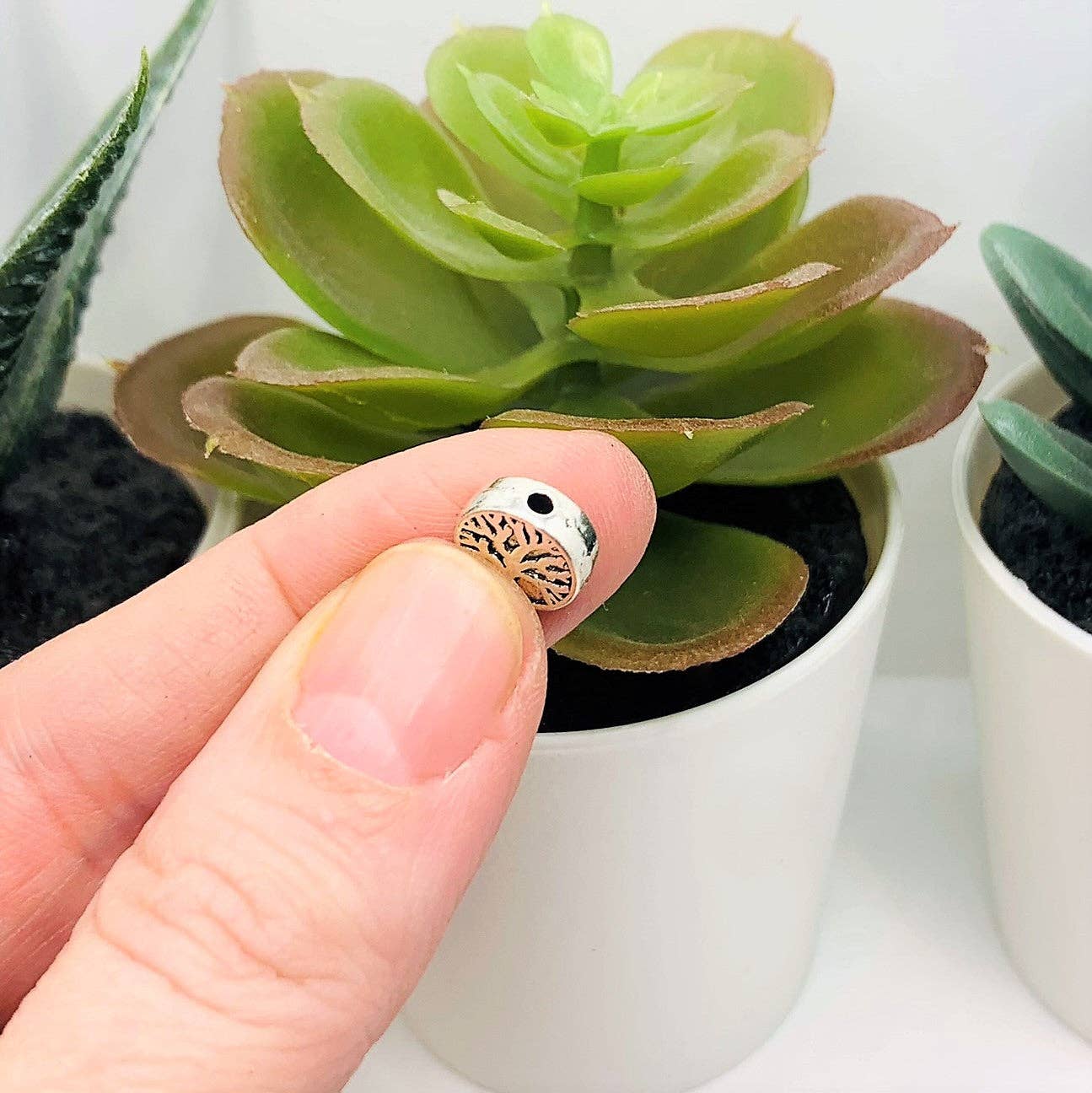 Guerrilla Charm - Wholesale Beads - Silver Round Tree of Life Spacer Charm Beads, 9x9mm2