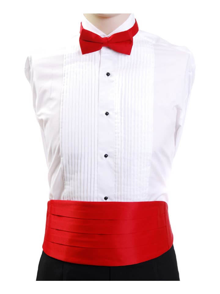 Selini New York - Wholesale Suit Set - Men's - Men's Poly Satin Bow Tie and Cummerbund Sets