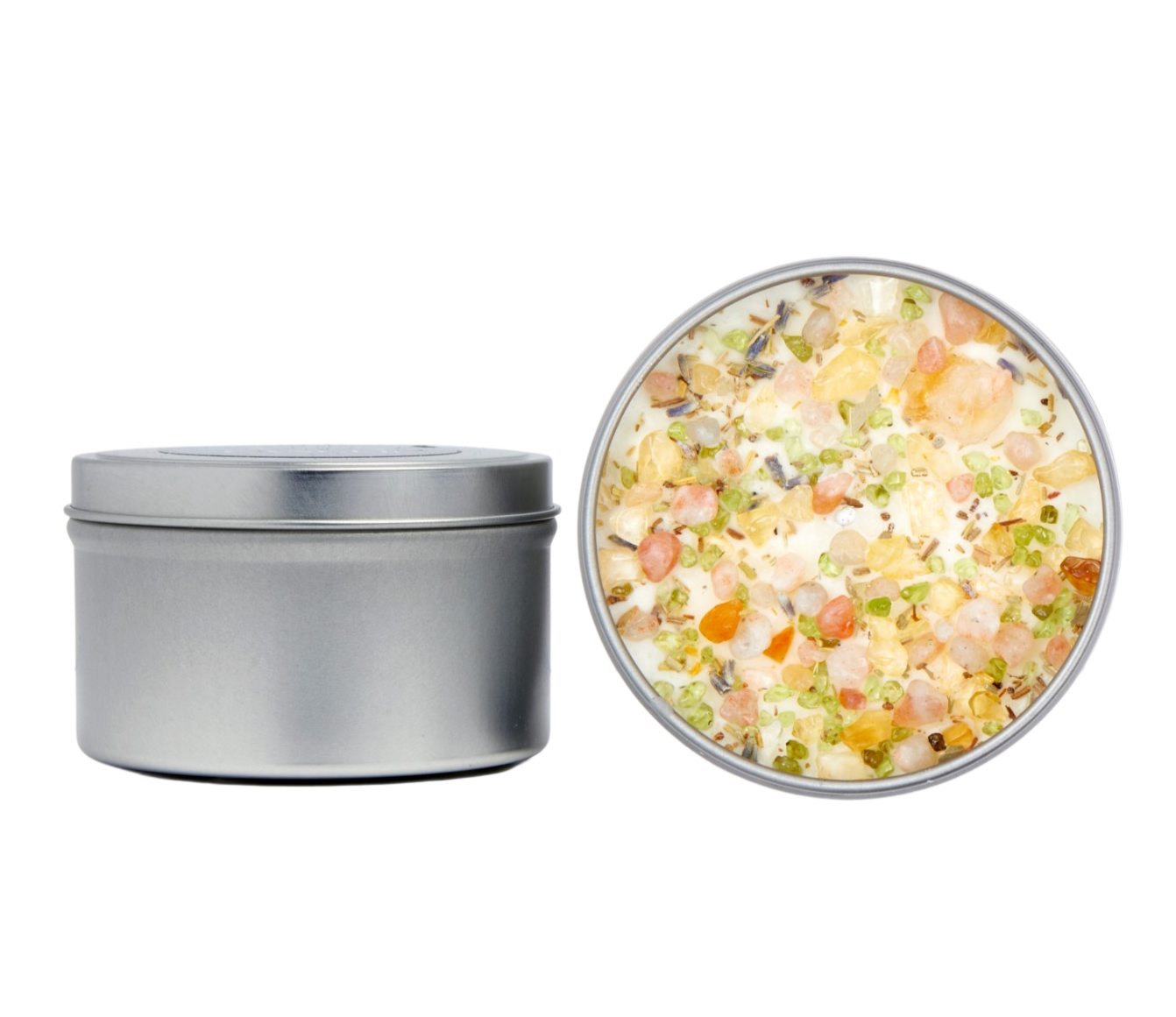 New Moon Beginnings - Wholesale Jar/Filled Candle - Positive Energy Candle - Soy Candles - Herb & Crystal Candle0