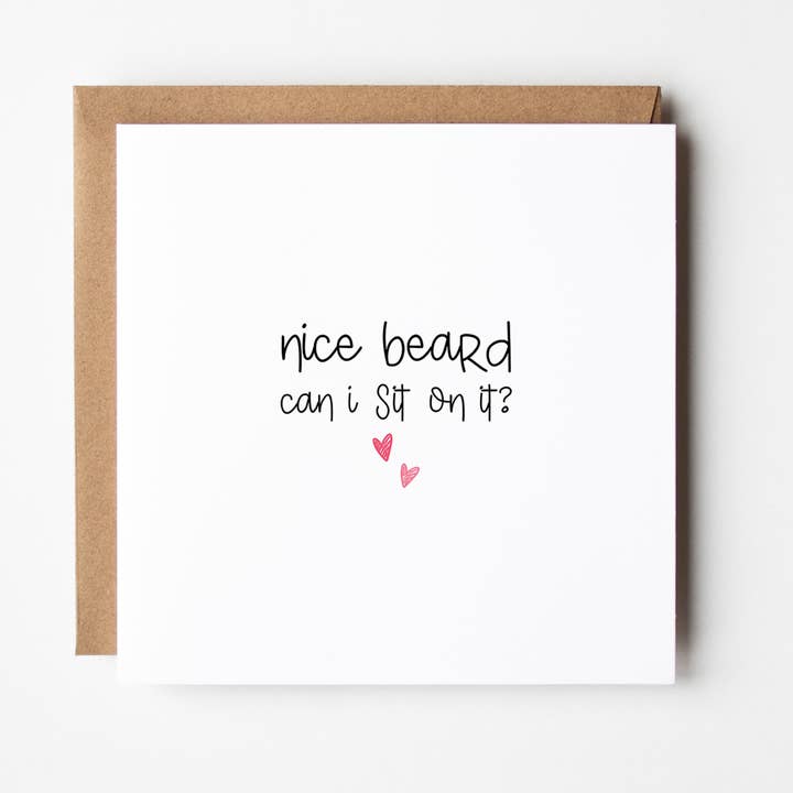 Nice Beard Naughty Valentines Day Card - Anniversary Card for wholesale by The Laughing Sloth