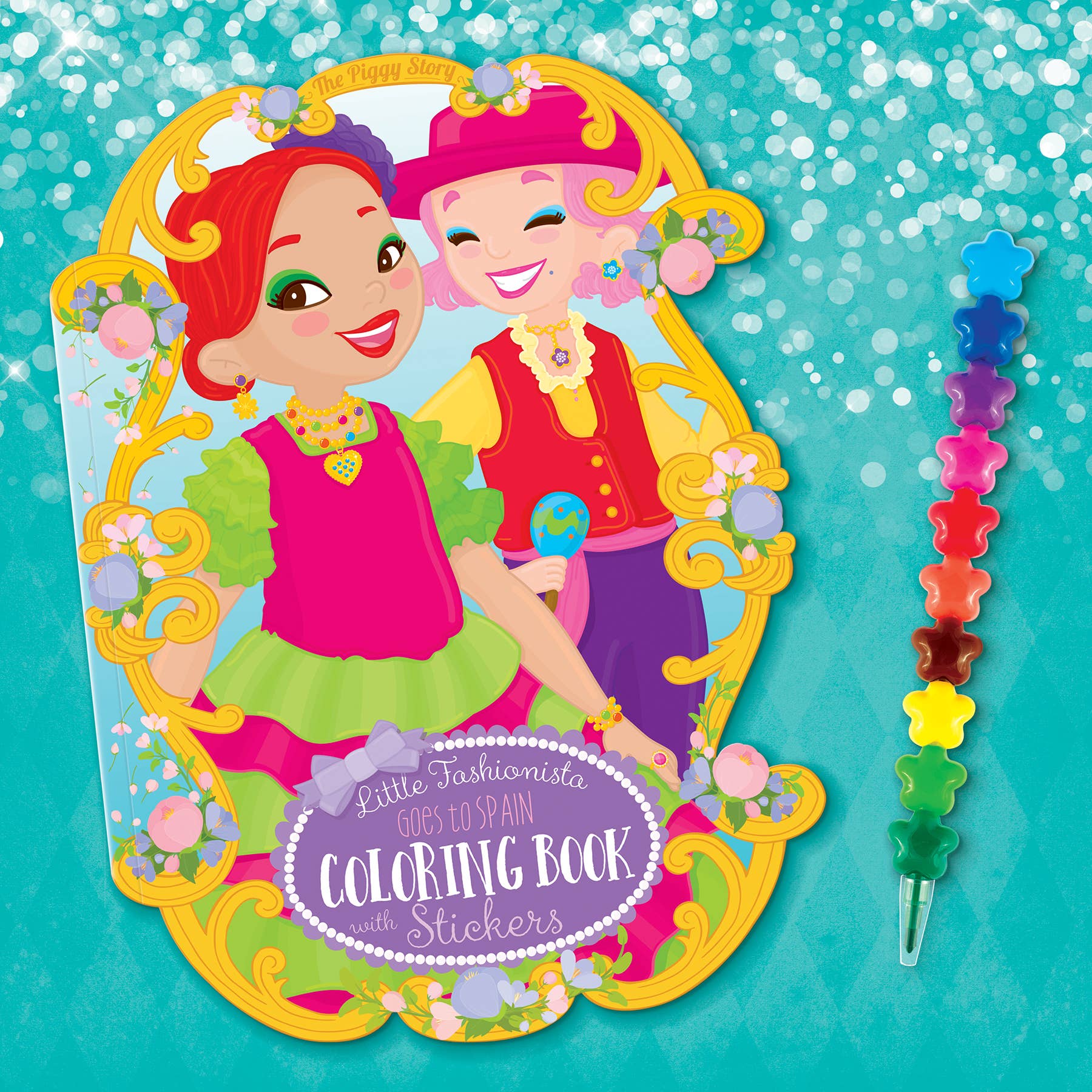 Girl Nation - Wholesale Coloring & Activity Book - Kids & Baby - Spain Fashion Coloring Book &  Rainbow Stacker Crayons Gift1