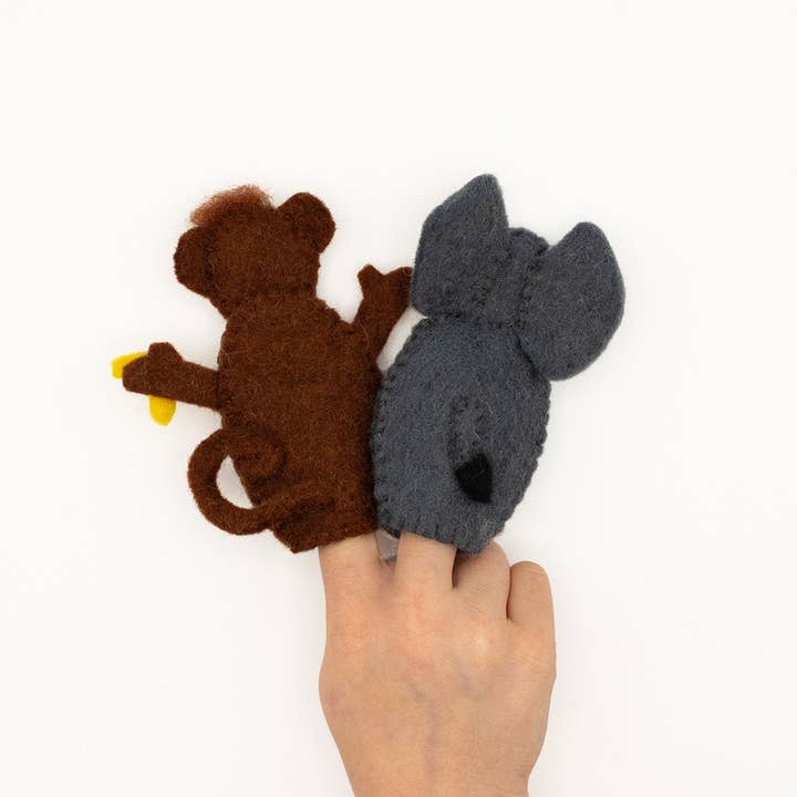 Nivas - Wholesale Finger Puppet - Kids & Baby - Finger Puppet - Elephant and Monkey (Safari Animals) 3