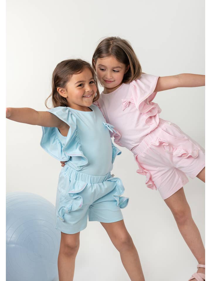 Caramelo Kids - Fashion Collection - Wholesale Top & Short Set - Kids - Elevated Essentials Ruffle Short Set2