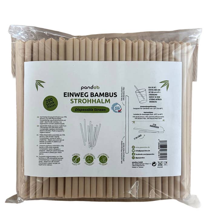 bambus engangs sugerør for engroshandel hos Pandoo