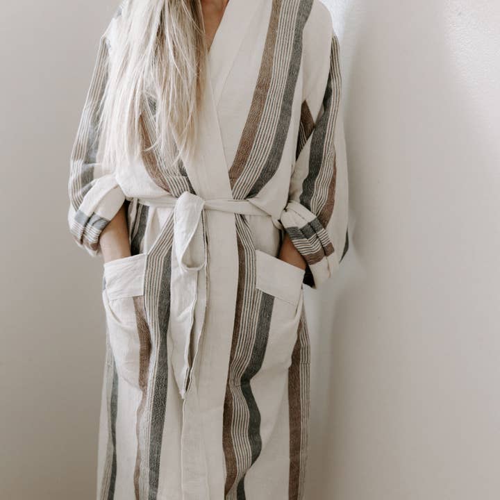 HOME & LOFT – wholesale Morgonrock - Dam – Brun Cream Nomad Lång Badrock