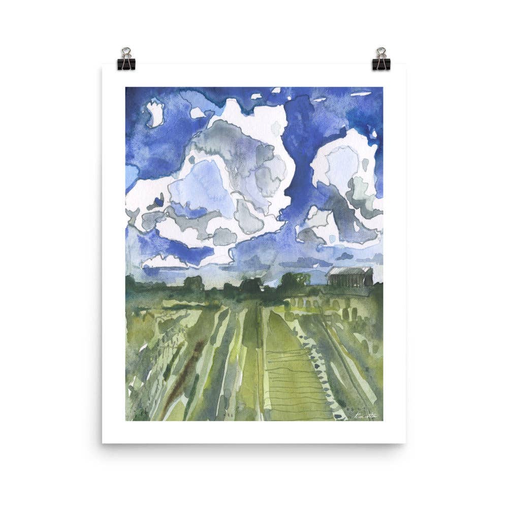 True Cotton - Wholesale Art Print - In the Field Watercolor Art PRINT1