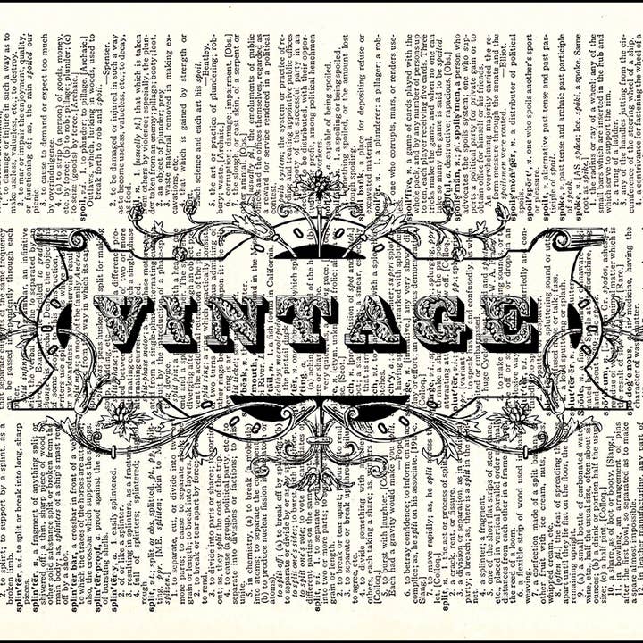 Vintage Sign Dictionary Print for wholesale by Fresh Prints of CT