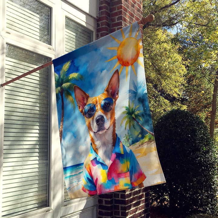 Basenji Summer Beach Time House Flag DAC8255 for wholesale by Caroline's Treasures