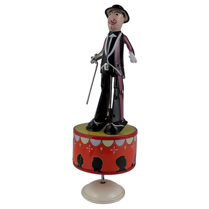 Tribal Trade GmbH – Brinquedo clássico - Crianças por atacado – Torneira de brinquedo de lata chapa de metal preto roxo sapateiro dançarino