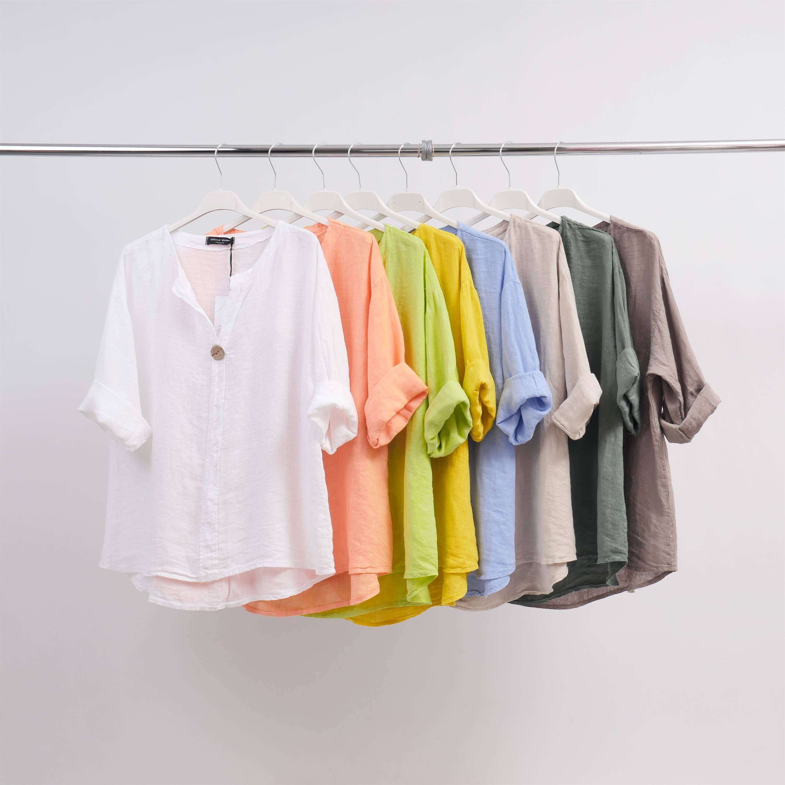 Cecile Wang - Wholesale Tunic - Women's - Linen mao-collar tunic 173246