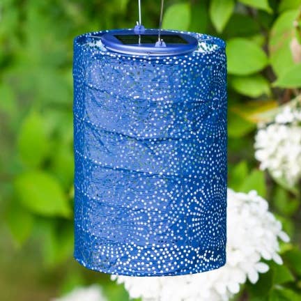 Allsop Home & Garden - Wholesale Outdoor/Lawn Light - Stella Cylinder 7.5" Solar Lantern - Ultramarine0