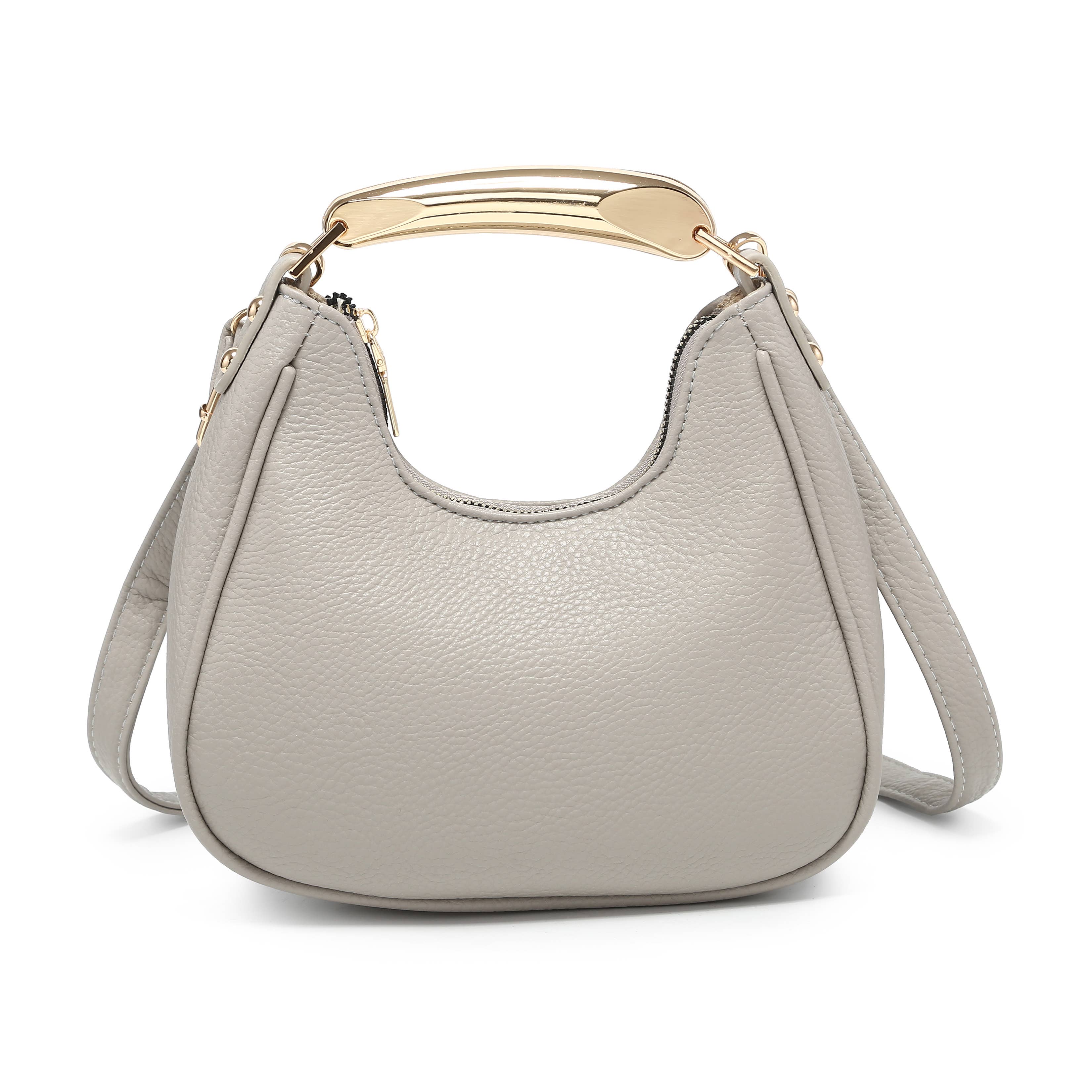 Papaya Fashion Ltd – wholesale Top handle bag – women's – B23052-Top Zip Closure Metal Handle Grab Bag4