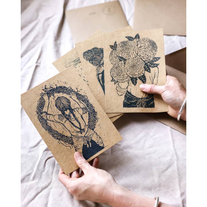 Rosanna Morris - Wholesale Postcard Set - Pack of 4 Postcards - A5 - Gather2