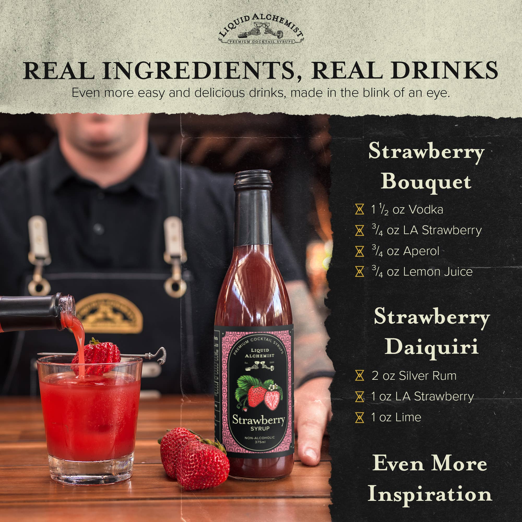 Liquid Alchemist Syrups - Wholesale Cocktail Mix/Syrup - Strawberry Cocktail Syrup4