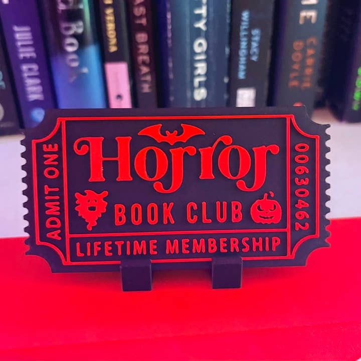 3d Printed Shelf Trope Ticket - Horror Book Club for wholesale by Awfullynerdy.co