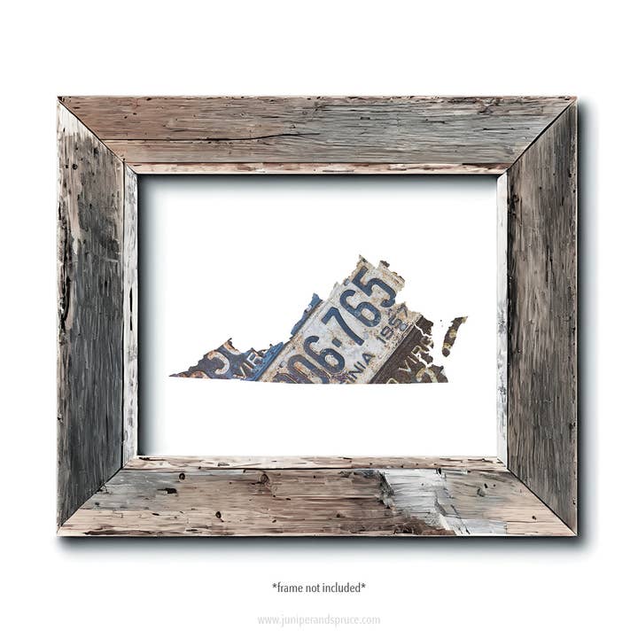 Virginia Vintage License Plate Home Print for wholesale by Juniper & Spruce