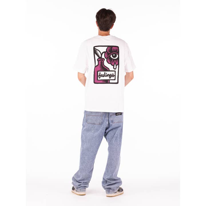 AndFeelings - Wholesale Screen Printed T-Shirt - Unisex - Flower Tee Shirt White