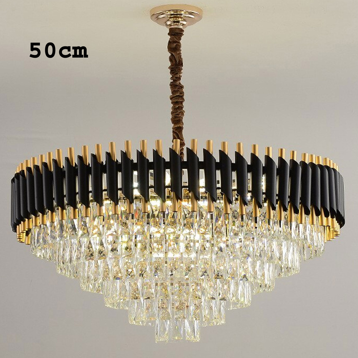 Ledsone - Wholesale Chandelier/Hanging Light - Black and Gold Hanging Crystal Chandeliers Light Fixture ~480323
