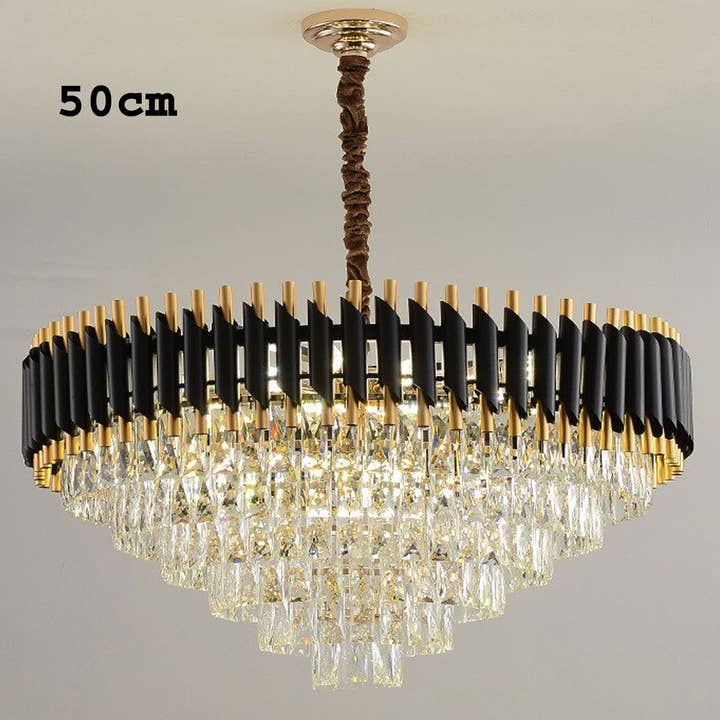 Ledsone - Wholesale Chandelier/Hanging Light - Black and Gold Hanging Crystal Chandeliers Light Fixture ~480323