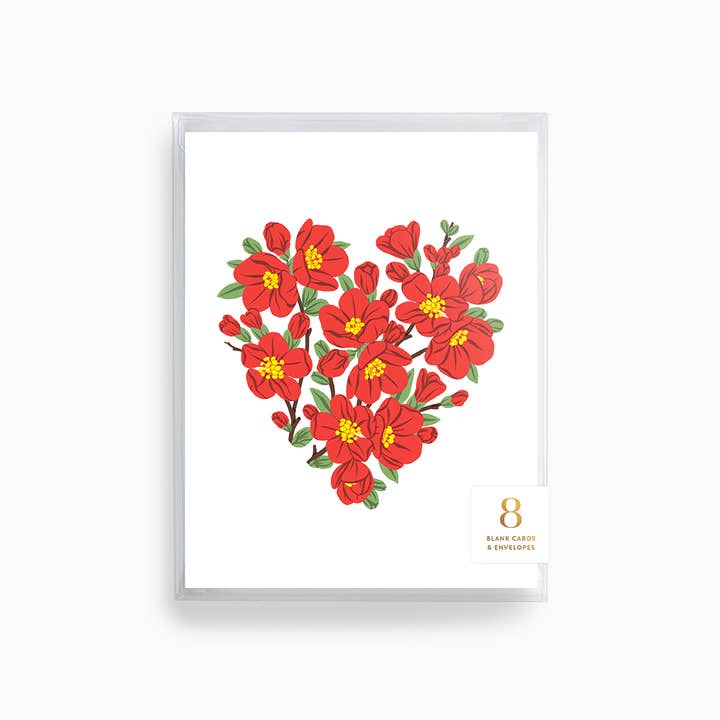 Blossom Heart | Greeting Card | Boxed Set of 8 for wholesale by Linden Paper Co.