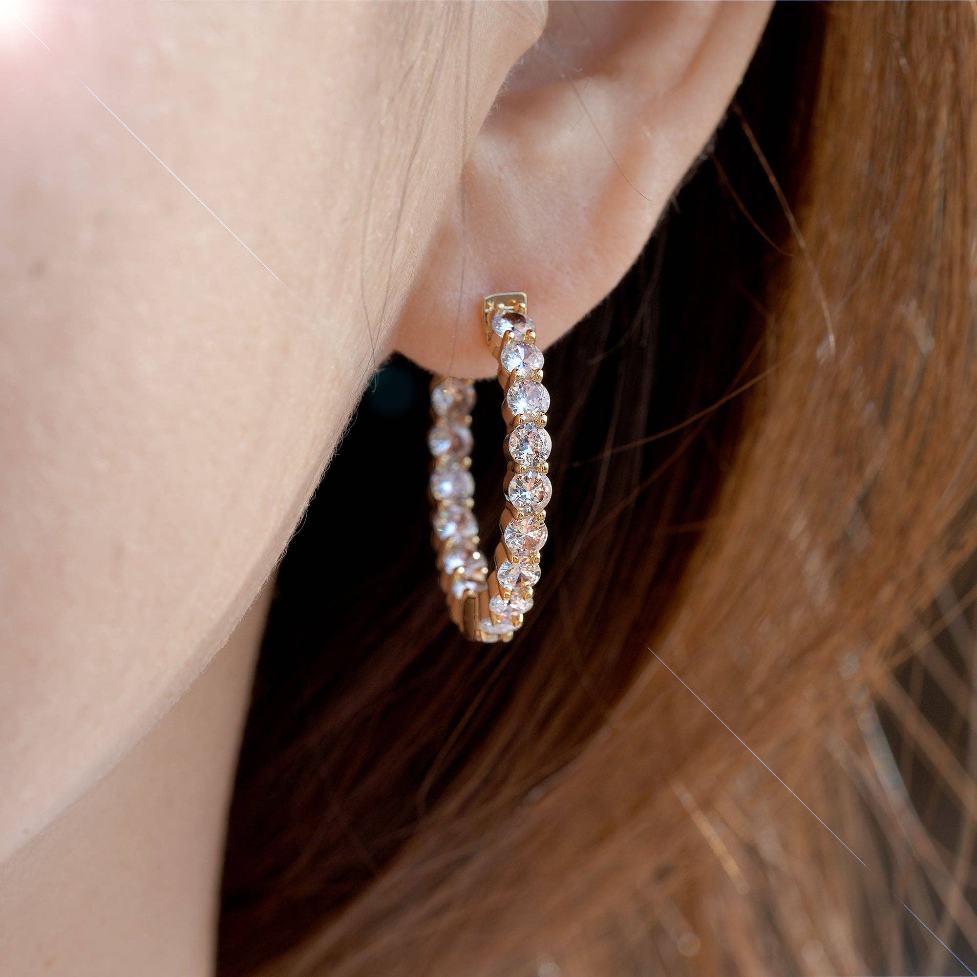 Lenvolee - Wholesale Hoop Earrings - The Double Take Dazzle Hoop4