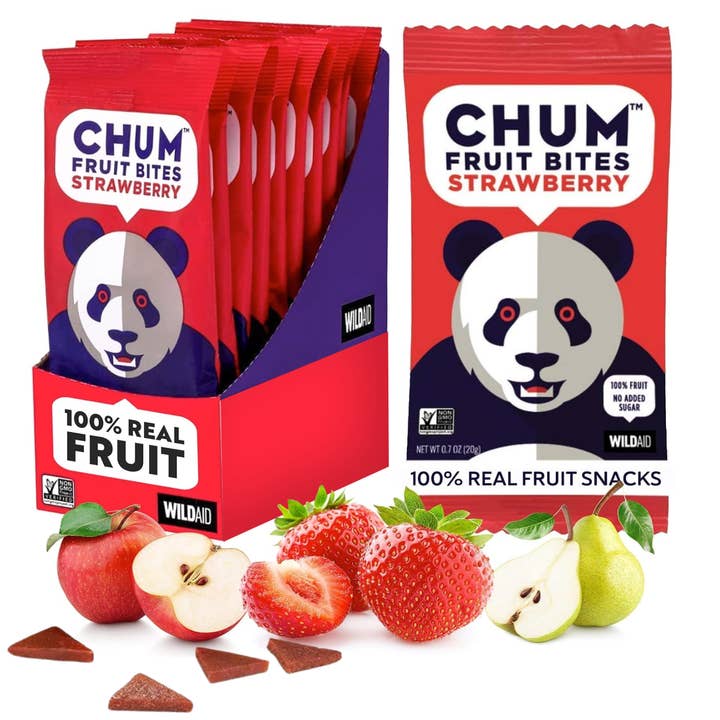 60-pak - Jordbær 100% Ægte Frugtsnacks, Ingen Tilsat Sukker for engroshandel hos Chum Fruit Bites