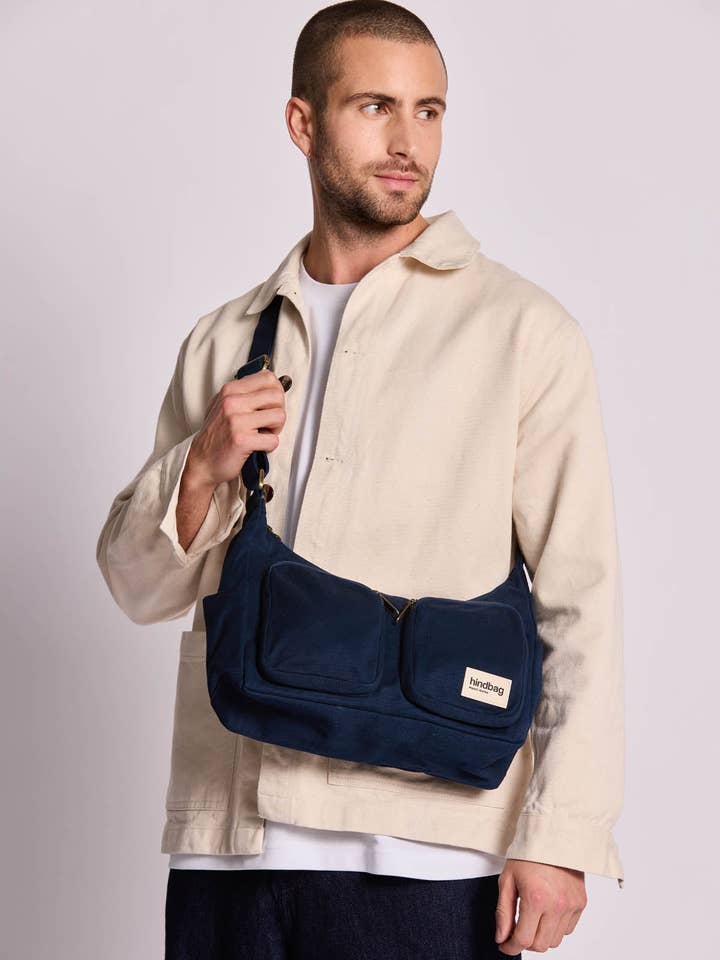 Emile Navy Blue MultiPocket Bag for wholesale by Hindbag