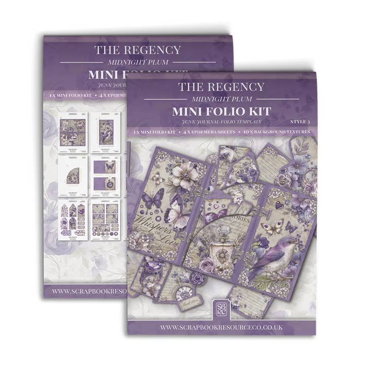 The Regency Midnight Plum Mini Folio Kit Style 3 for wholesale by Scrapbook Resource Co