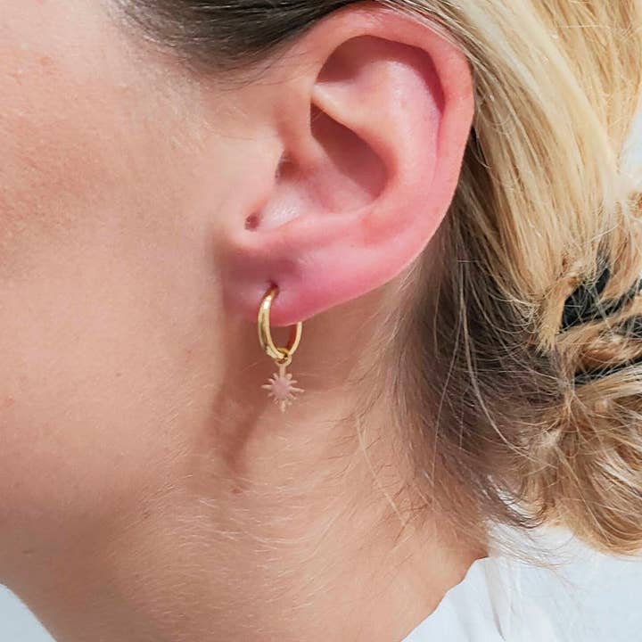 BRANDELIA - Wholesale Dangle Earrings - Pendant Earrings · Nude Star Gold Hoop8