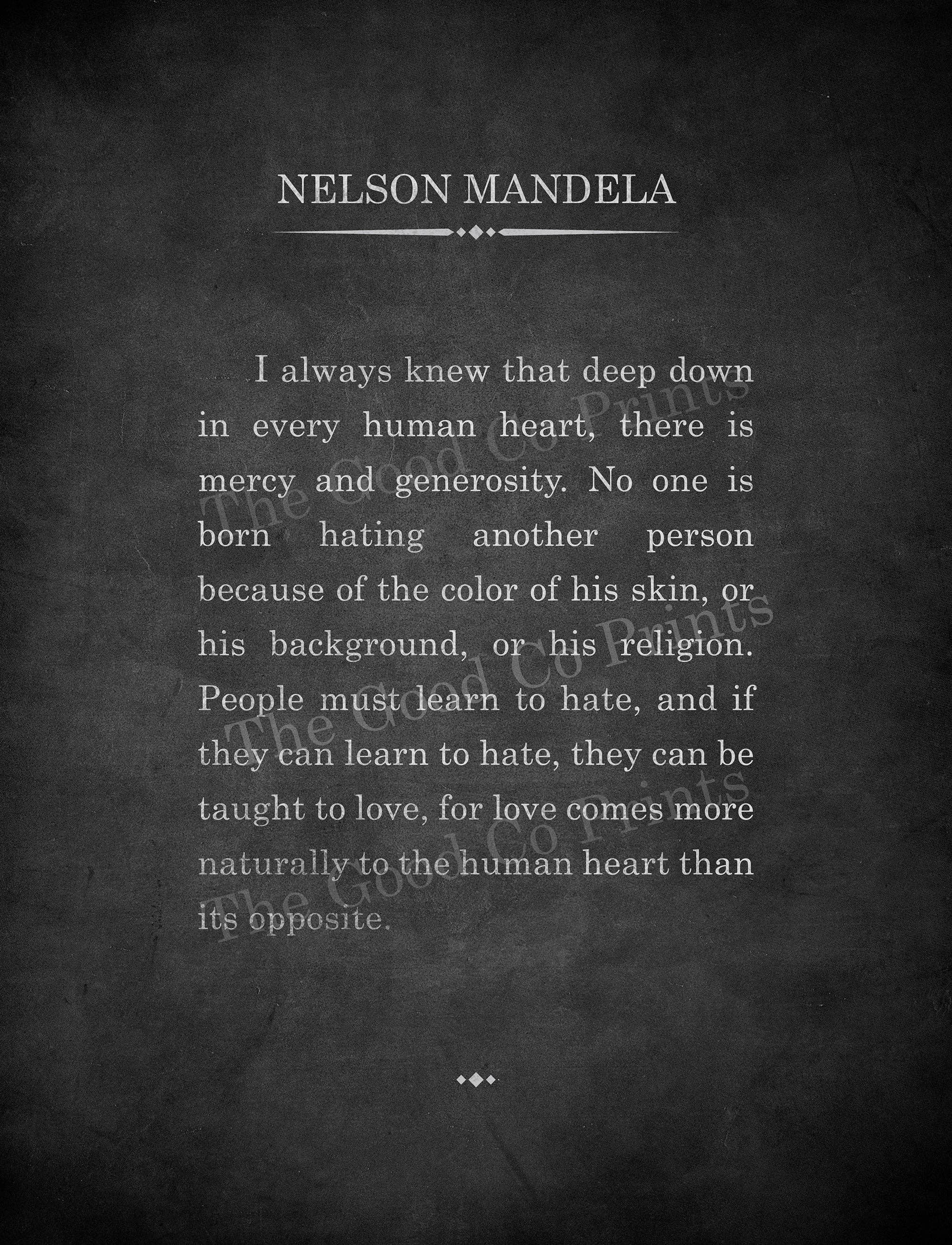 The Good Co. – Engroshandel Kunsttryk – Nelson Mandela Print Inspirerende Citat0