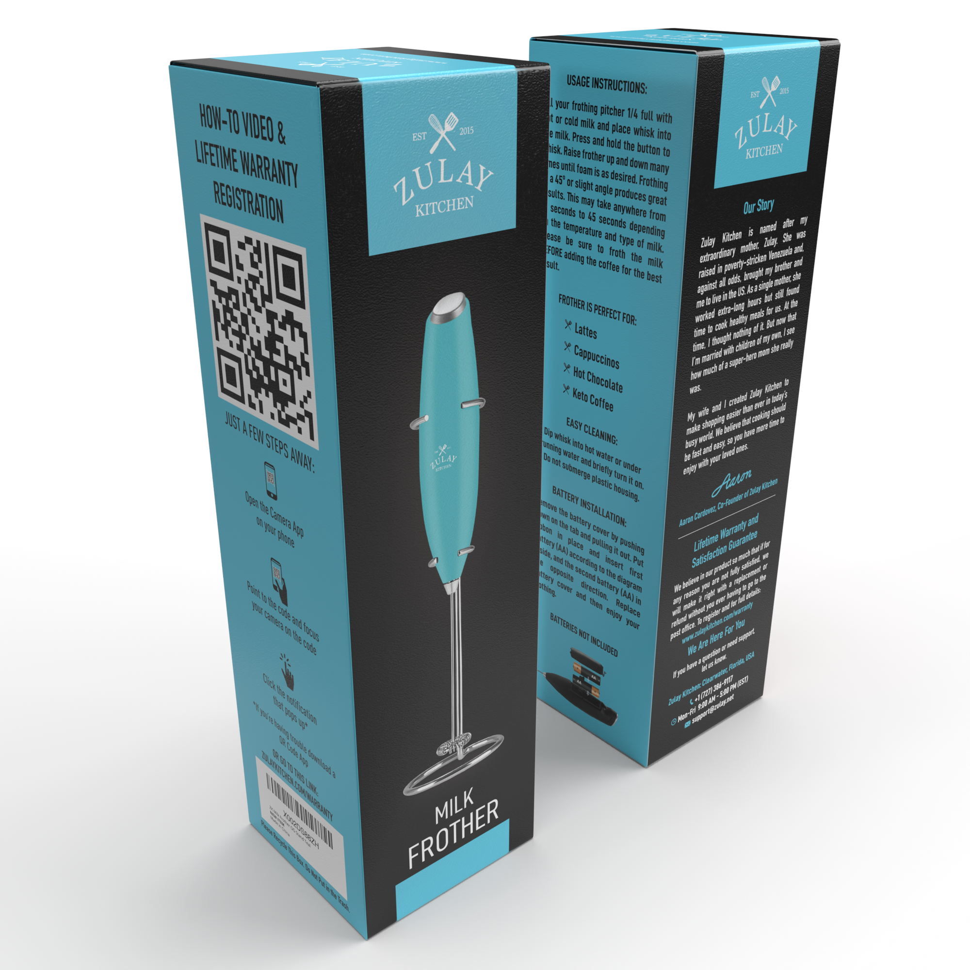 Zulay Kitchen - Wholesale Kitchen Tool/Gadget - Powerful Handheld Milk Frother - With Stand4