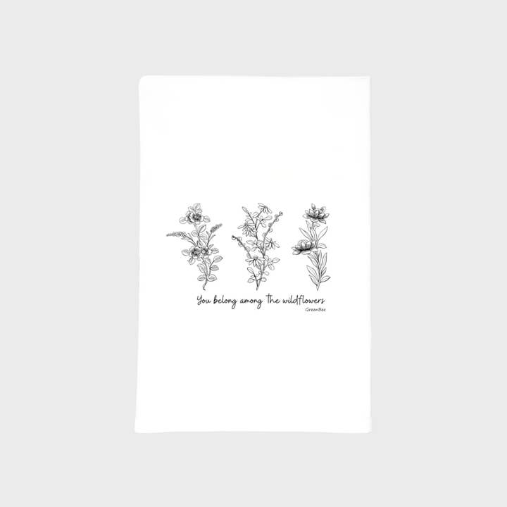 Wildflower Kitchen Towel | Tea Towels | Flour Sack Towels for wholesale by Green Bee Tea Towels