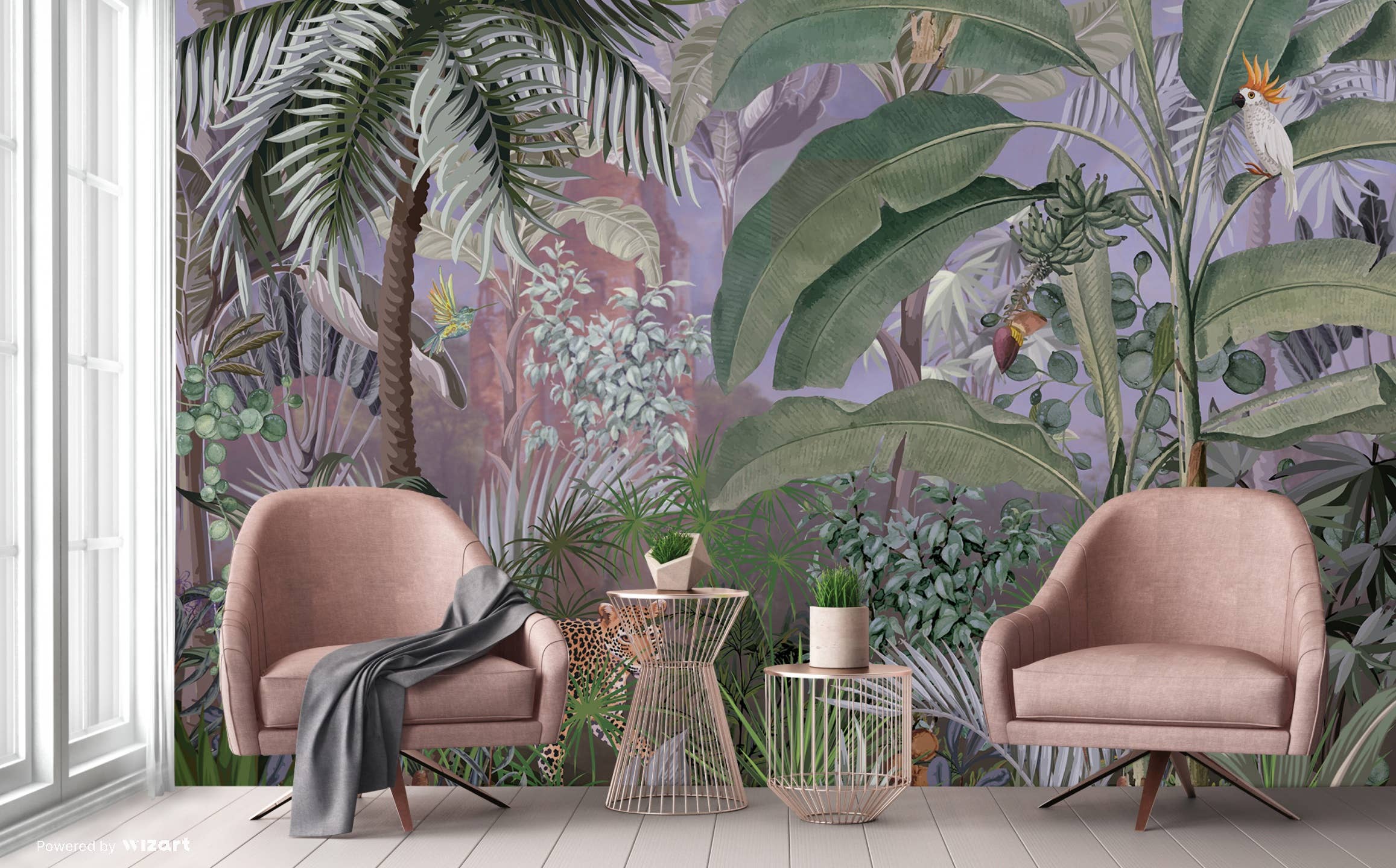 GK Home Decor - Wholesale Wallpaper - Jungle Adventure Vibrant Wildlife Mural with Lush Greenery9