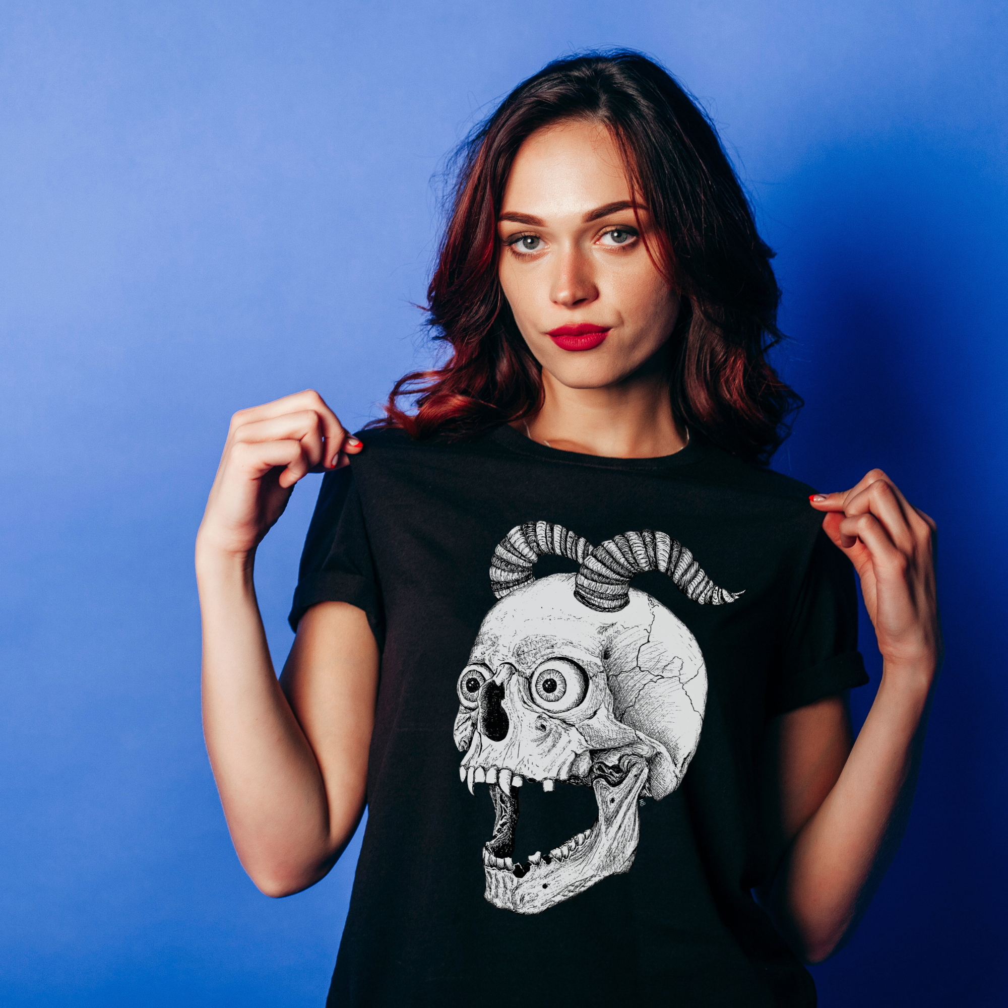 Hannah Kate Makes – wholesale T-shirt (graphic) – unisex – Screaming Skull T-shirt - Black - 100% Cotton - Reg/Fitted16