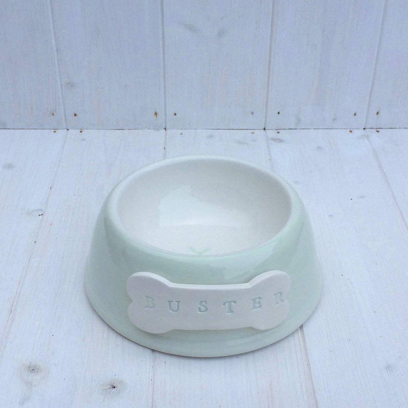 Lords and Labradors – wholesale Pet bowl – Cat/dog – Personalised Pastel Dog Bowl by Purple Glaze - Angled4