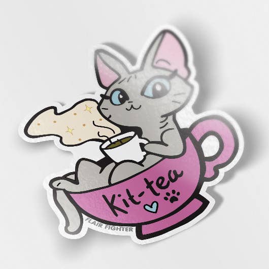 Kit-Tea (Sphynx Cat) vinylsticker voor wholesale door Flair Fighter
