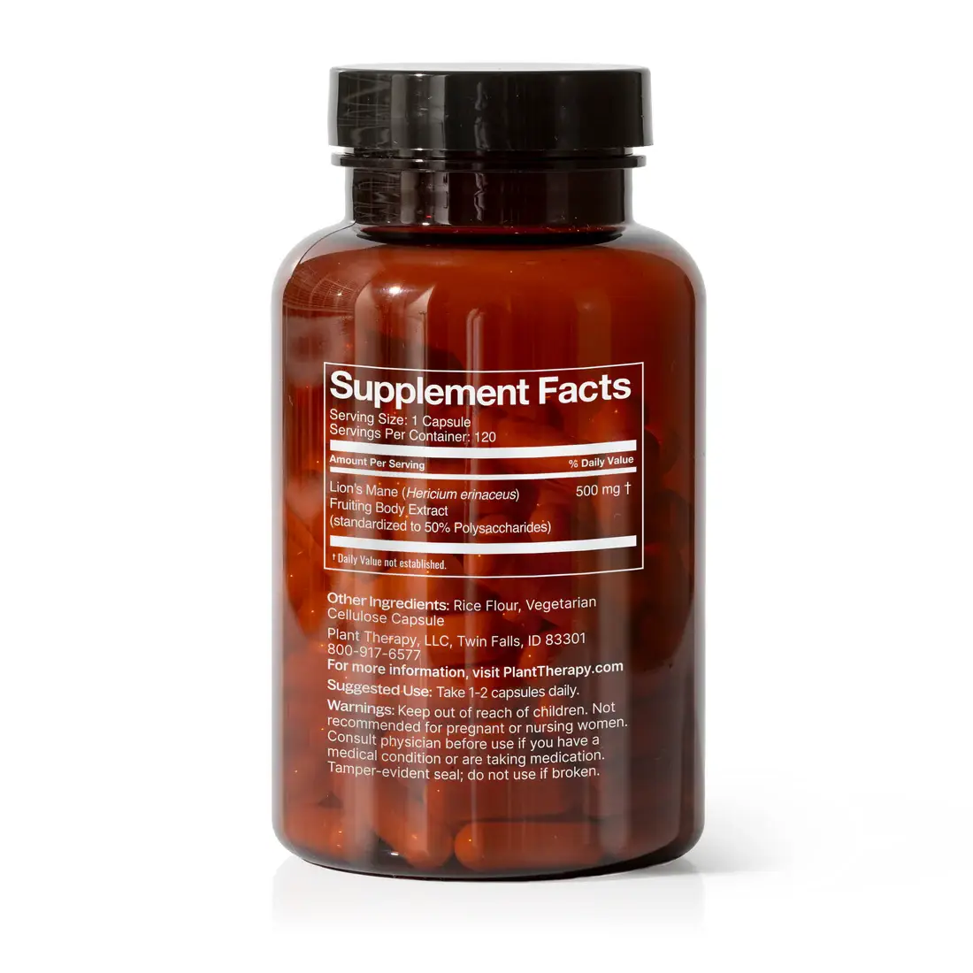 Plant Therapy - Wholesale Oral Supplement/Vitamin - Lion's Mane Herbal Supplement Capsules-120 Capsules7