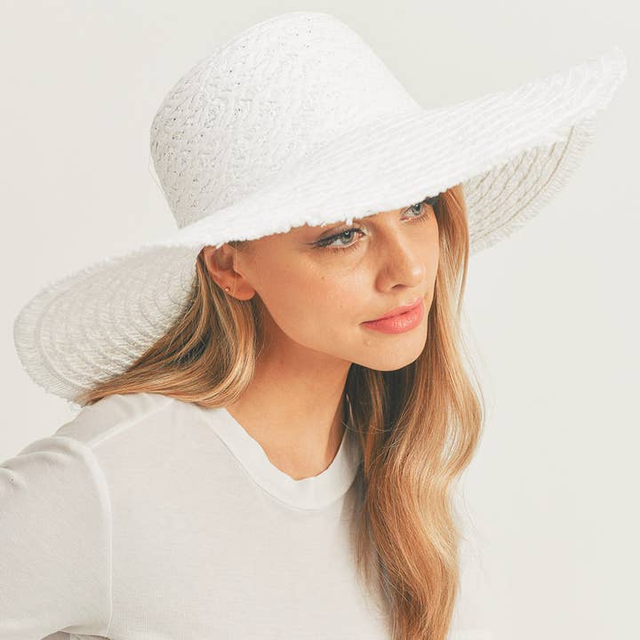 Sensibling Corp. - Wholesale Straw Hat - Women's - Trim Detailed Solid Straw Sun Hat
27