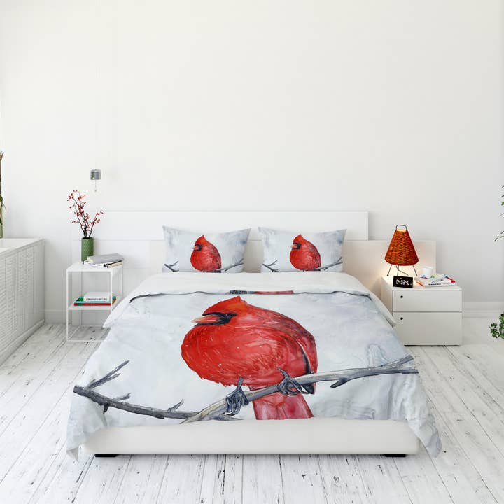 Cardinal Duvet Cover or Comforter for wholesale by Brazen Design Studio