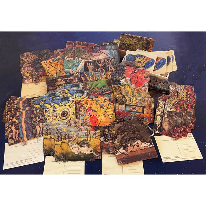 Zenbunnyland - Vente Cartes postales - Carte postale en couleur « Dragon » imprimée sur du bois d'érable