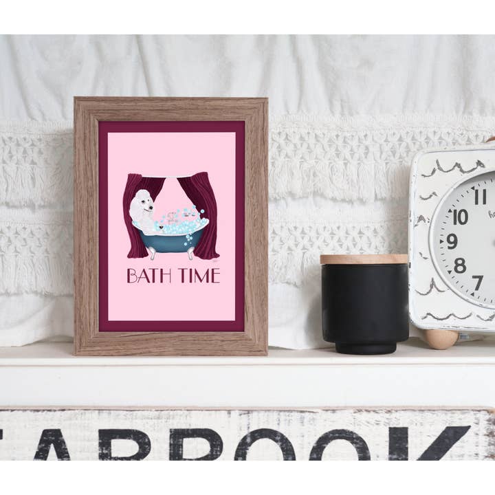 Laura Bergsma Studio - Wholesale Art Print - Poodle Dog Art Print, Bath Time7